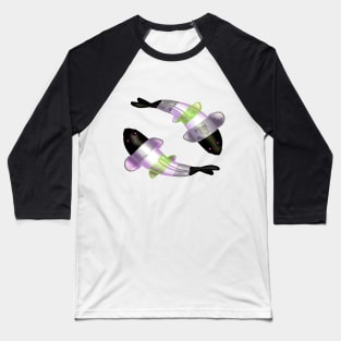 Agender LGBTQ Koi Fish Baseball T-Shirt